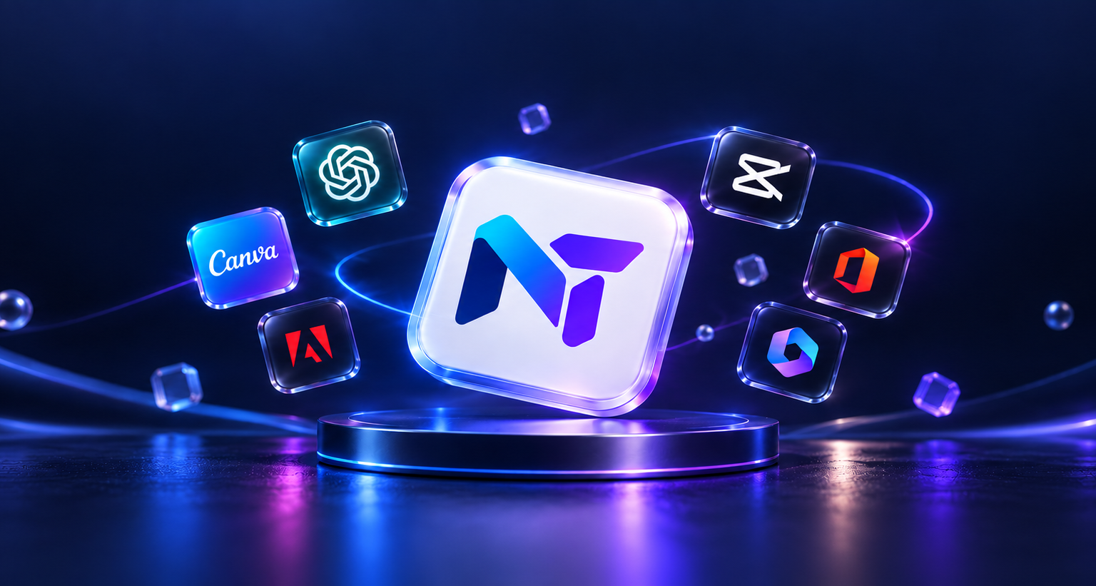 Logo NT cùng biểu tượng các công cụ số